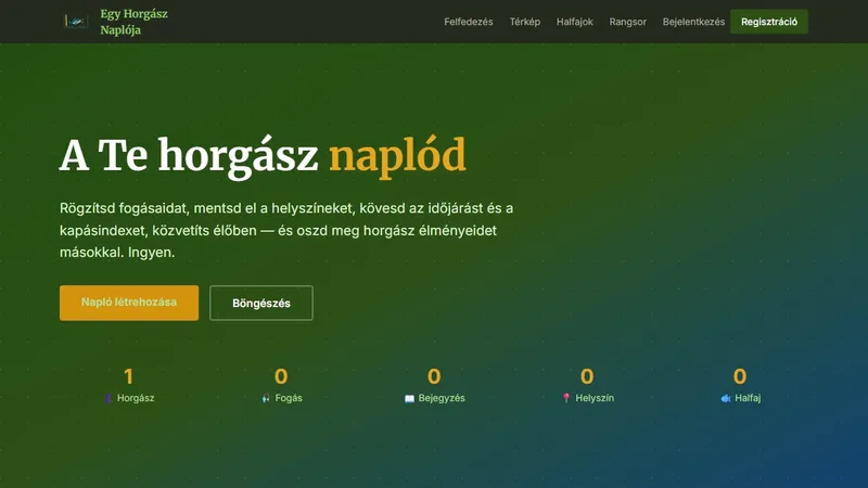 EgyHorgászNaplója.hu – Horgász közösségi platform (teszt alatt)